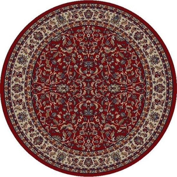 Concord Global Trading Concord Global 40600 5 ft. 3 in. Jewel Kashan - Round; Red 40600 - main